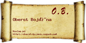 Oberst Bojána névjegykártya